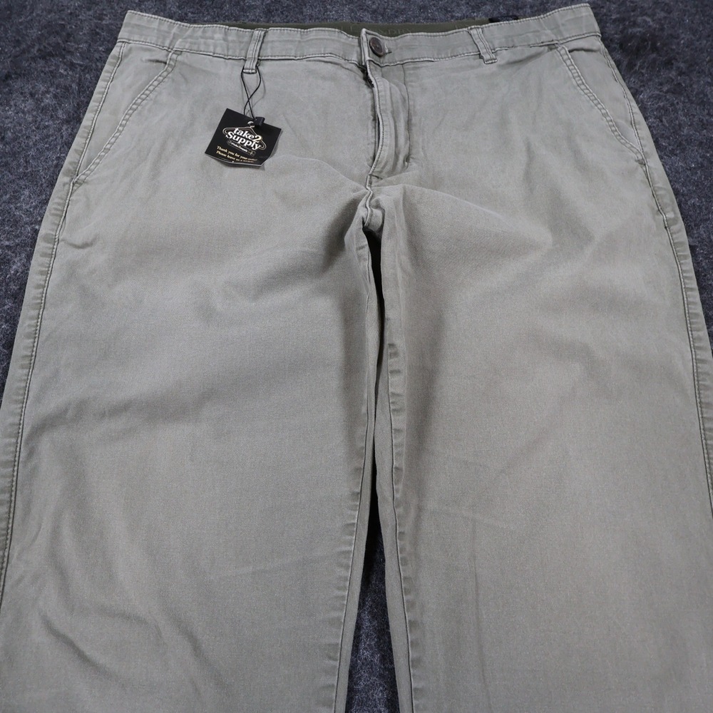 English Laundry Chino Pants Mens 38x32 Olive Green Cotton Stretch Straight Fit - Picture 9 of 15
